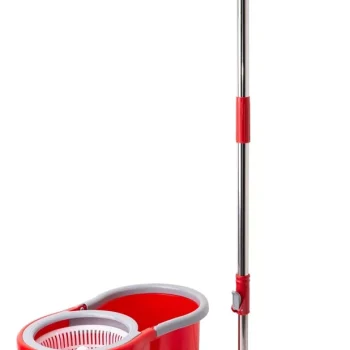 Balde y trapeador de 6lts. Cesta plástica mango acero inoxidable